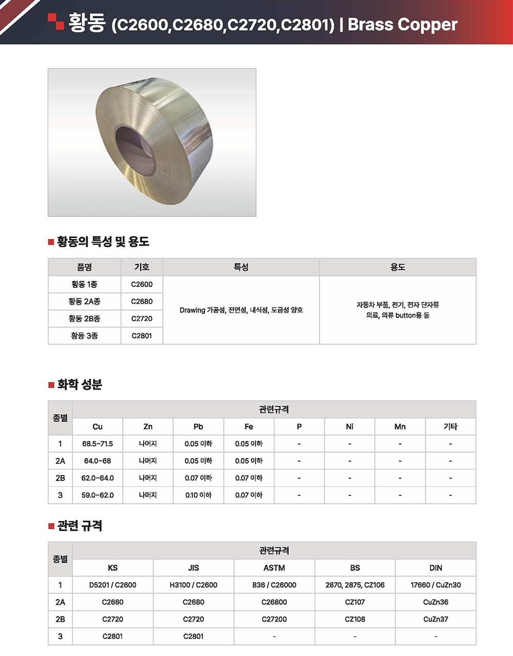 황동 (C2600, C2680, C2720, C2801) pdf 내용