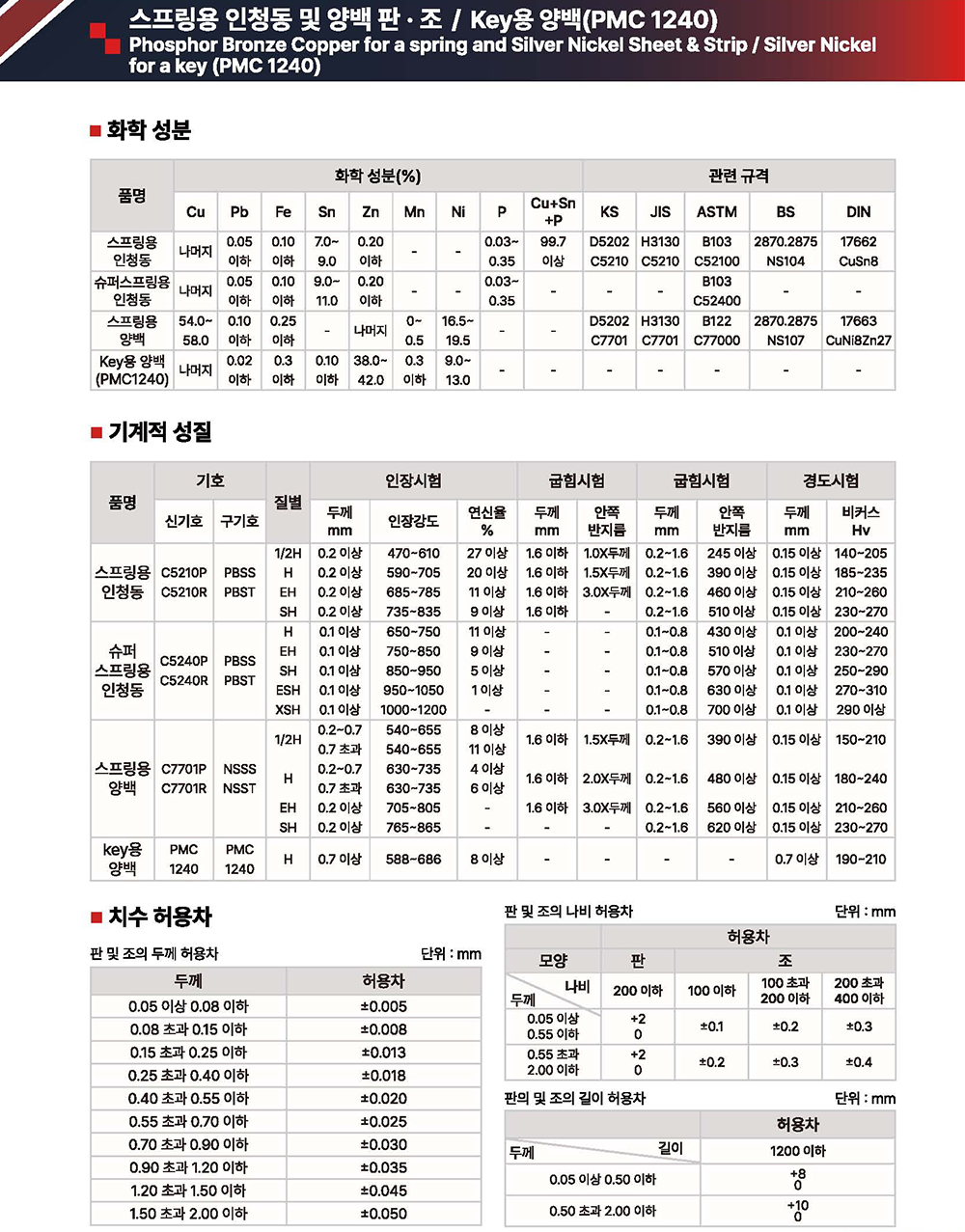 스프링용 인청동 및 양백 판·조 / Key용 양백 pdf 내용